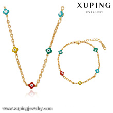 63918 Xuping neue Design Schmuck vergoldet Frauen Armband und Halskette Sets
